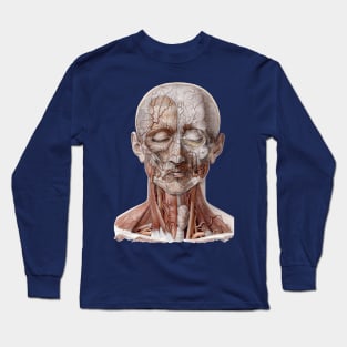 Vintage Human Anatomy Science, Head Throat Nose Long Sleeve T-Shirt